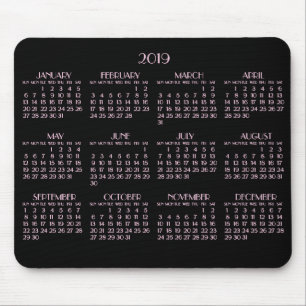 Schwarze Art Deco Rosa Jahreskalender 2019 Mousepa Mousepad