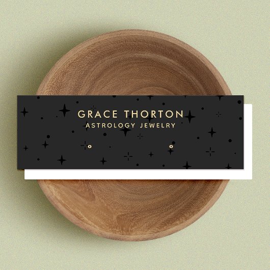 Schwarze Astrologie Sterne Gestell Ohrring-Display Mini Visitenkarte