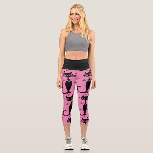 SCHWARZE ATOMKATASTROPHENKABORAKTIKEN YOGA-LEGGING CAPRI LEGGINGS (Vorderseite)