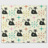 Schwarze Atomkatze aus dem Mittelalter mit Sternex Geschenkpapier (Flach)