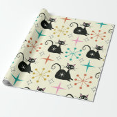 Schwarze Atomkatze aus dem Mittelalter mit Sternex Geschenkpapier (Ungerollt)