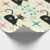 Schwarze Atomkatze aus dem Mittelalter mit Sternex Geschenkpapier (Ecke)