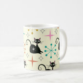 Schwarze Atomkatze aus dem Mittelalter mit Sternex Kaffeetasse (VorderseiteRechts)