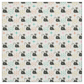 Schwarze Atomkatze aus dem Mittelalter mit Sternex Stoff (Muster)