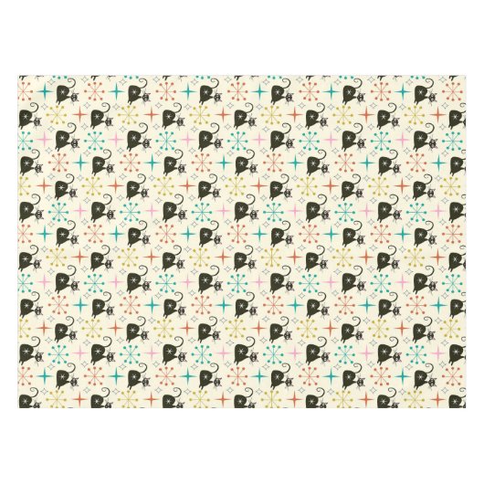 Schwarze Atomkatze aus dem Mittelalter mit Sternex Tischdecke (Vorderseite (Horizontal))