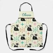 Schwarze Atomkatze aus dem Mittelalter und Name de Schürze (Vorderseite)