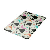 Schwarze Atomkatzen aus dem Mittelalter mit Boomer Badematte (Schrägansicht)