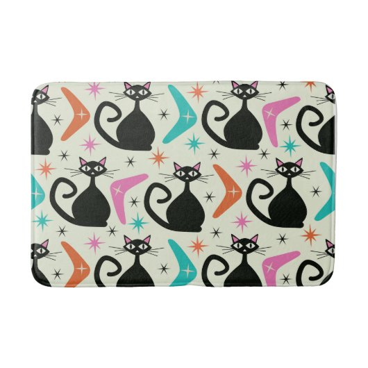 Schwarze Atomkatzen aus dem Mittelalter mit Boomer Badematte (Vorderseite)