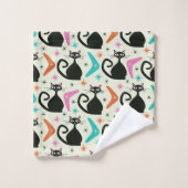 Schwarze Atomkatzen aus dem Mittelalter mit Boomer Badhandtuch Set (Waschlappen)