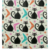 Schwarze Atomkatzen aus dem Mittelalter mit Boomer Duschvorhang (Vorderseite)