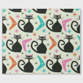 Schwarze Atomkatzen aus dem Mittelalter mit Boomer Geschenkpapier (Flach)