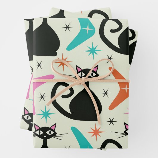 Schwarze Atomkatzen aus dem Mittelalter mit Boomer Geschenkpapier Set (Beispiel)