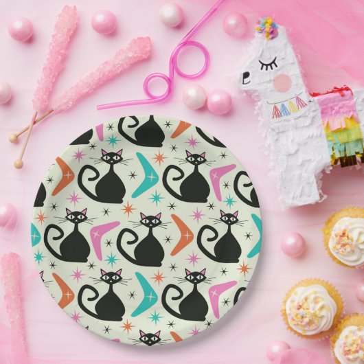 Schwarze Atomkatzen aus dem Mittelalter mit Boomer Pappteller (Party)