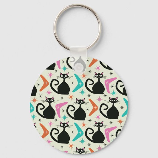 Schwarze Atomkatzen aus dem Mittelalter mit Boomer Schlüsselanhänger (Vorderseite)