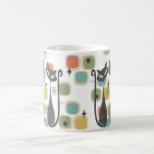 Schwarze Atomkatzen aus dem Retro-Mittelalter Kaffeetasse (Mittel)