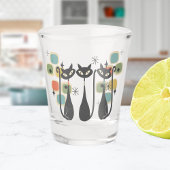 Schwarze Atomkatzen aus dem Retro-Mittelalter Schnapsglas