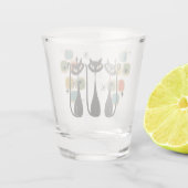 Schwarze Atomkatzen aus dem Retro-Mittelalter Schnapsglas (Rückseite)