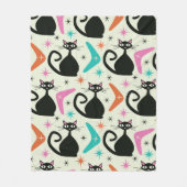 Schwarze Atomkatzen und Boomerangs aus dem Mittela Fleecedecke (Vorderseite)