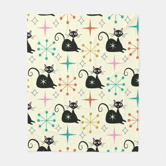 Schwarze Atomkatzen und Sternexplosionen des Mitte Fleecedecke (Vorderseite)