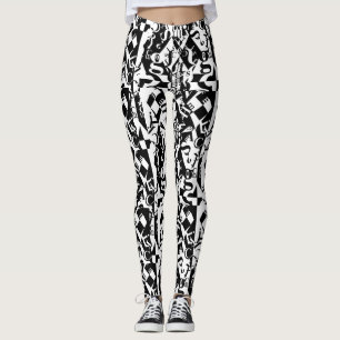 schwarze auf weißen auf schwarzen Leggings