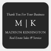 Schwarze Aufkleber für Monogramme oder Logokombina (Vorderseite)