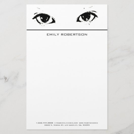 Schwarze Augen Briefpapier (Vorderseite)