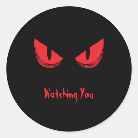Schwarze Augen, die Beängstigende rote Augen sehen Runder Aufkleber (Vorderseite)
