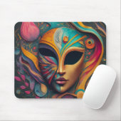 Schwarze Augen-Gesichtsmaske Mousepad (Mit Mouse)