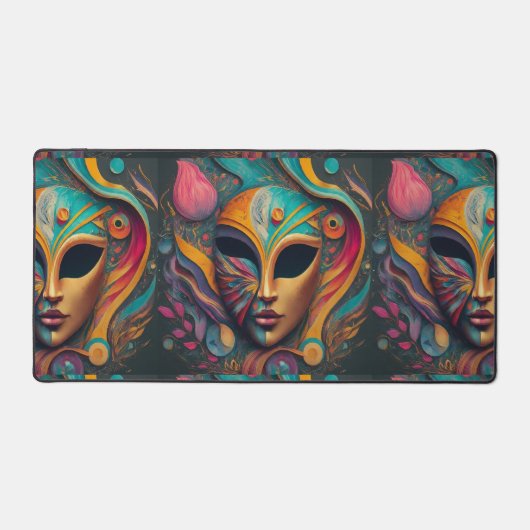 Schwarze Augen-Gesichtsmaske Schreibtischunterlage (Vorderseite)