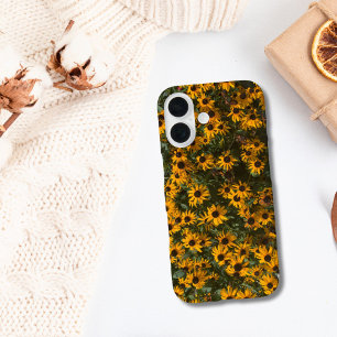 Schwarze Augen Susans Blumen Schwarz Gelb Floral iPhone 16 Hülle
