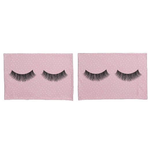 Schwarze Augenbrauen auf rosa und weißem Button-Pu Kissenbezug (Vorderseite-Set)