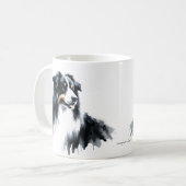 Schwarze Australische Hirte Moderne Tasse (Vorderseite Links)