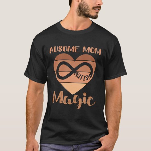 Schwarze Autismus-Mutter Ausome Mutter Magie Autis T-Shirt (Vorderseite)