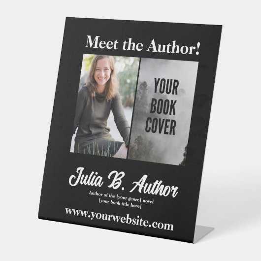 Schwarze Autoren Buchsignierung oder Werbeaktion z Sockelschild (Vorderseite)