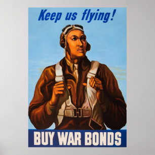 Schwarze Aviatoren US-Kampfpiloten des zweiten Wel Poster