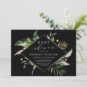 Schwarze Babydusche aus Wildleder Einladung (Stehend Vorderseite)