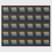 Schwarze Backsteingraffiti „Ich liebe dich! “ Geschenkpapier (Flach)