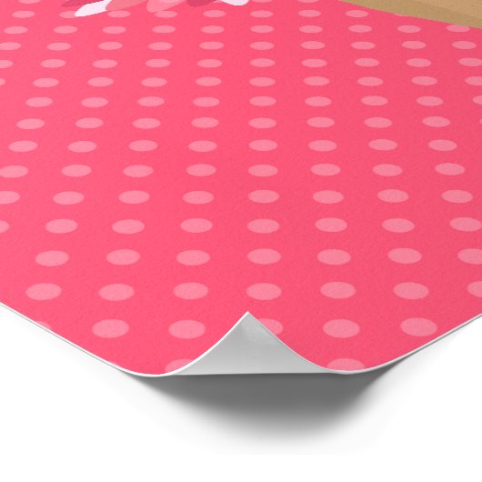 Schwarze Ballerina auf rosa Polka Dots Poster (Ecke)
