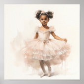 Schwarze Ballerina, blassrosa Tutu, Ponytails, Ban Poster (Vorne)