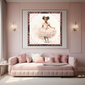 Schwarze Ballerina, blassrosa Tutu, Ponytails, Ban Poster