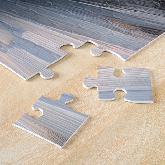 Schwarze Ballerina in weißem Tutu mit Ponys Art Puzzle (Seite)