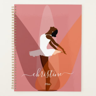 Schwarze Ballerina Moderner Name Minimale Illustra Planer