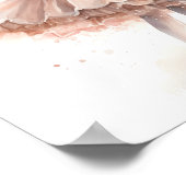 Schwarze Ballerina, rosa Tutu, florales Headband Poster (Ecke)