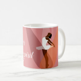 Schwarze Ballerina, schwarz-rosa Balletttänzerin Kaffeetasse