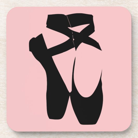Schwarze Ballettschuhe Getränkeuntersetzer (Vorderseite)