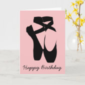 Schwarze Ballettschuhe Karte (Gelbe Blume)