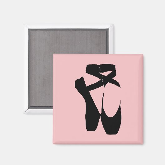 Schwarze Ballettschuhe Magnet (Vorderseite/Rückseite)