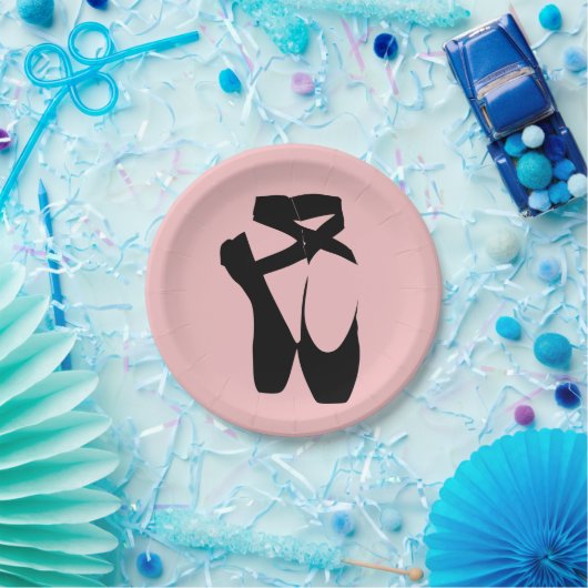 Schwarze Ballettschuhe Pappteller (Party)