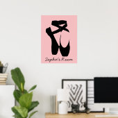 Schwarze Ballettschuhe Poster (Heimbüro)