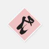 Schwarze Ballettschuhe Serviette (Ecke)